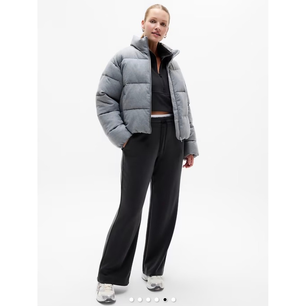 Athleta Women's Charcoal Black Wide Leg Jogger Sweatpants L/P
